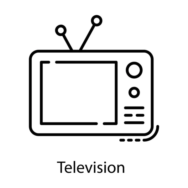 Retro Television Vector Line Design — Stock Vector