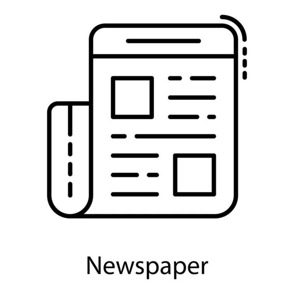 Icon Newspaper Line Vector — Stock Vector