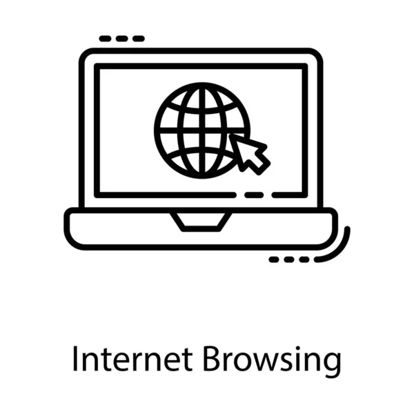 Internet Browsing Line Icon Vektor — Stockvektor