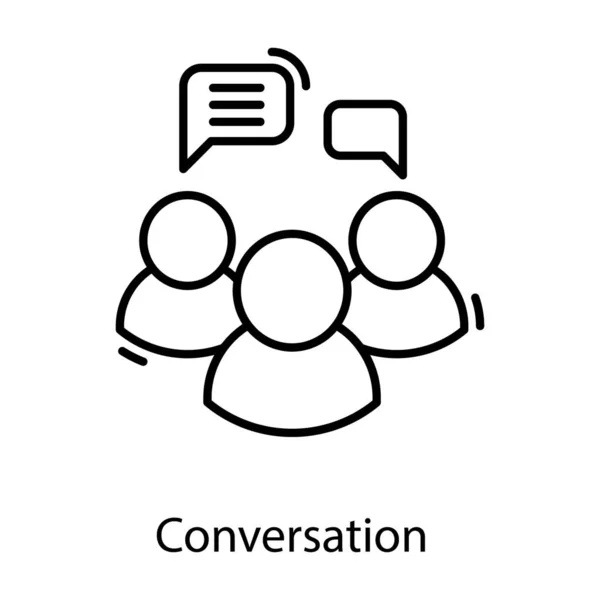 Ikon Percakapan Dalam Desain Vektor Baris - Stok Vektor