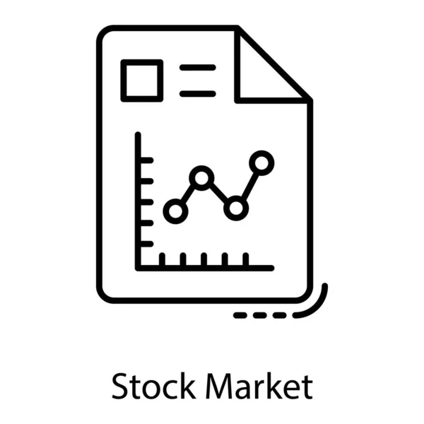 Ícone Relatório Mercado Ações Linha Vetor —  Vetores de Stock