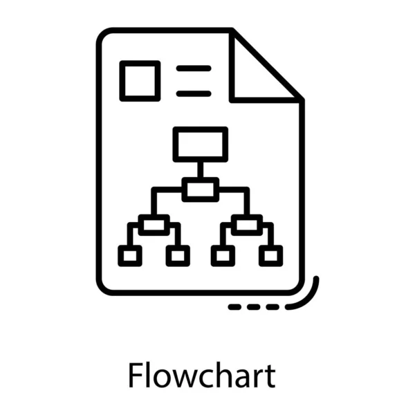 フローチャート ドキュメントラインアイコンベクトル — ストックベクタ