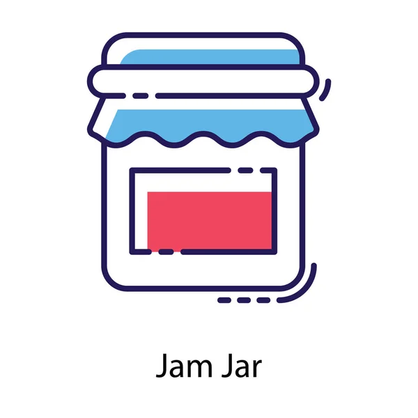 Jam Jar Vector Diseño Plano — Vector de stock