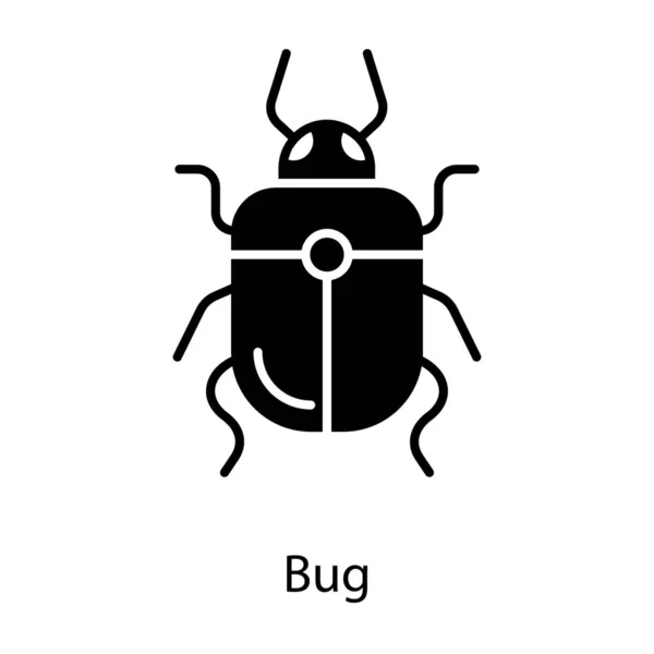 Bug Inseto Vetor Design Sólido — Vetor de Stock