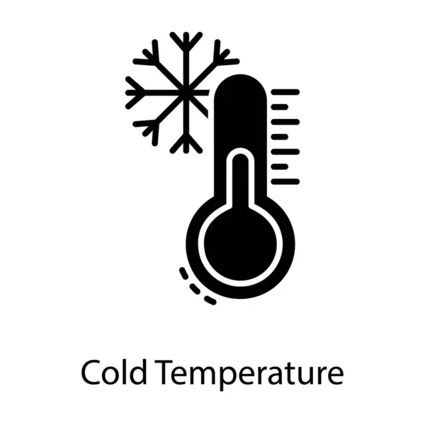 Icono Temperatura Congelación Diseño Sólido — Vector de stock