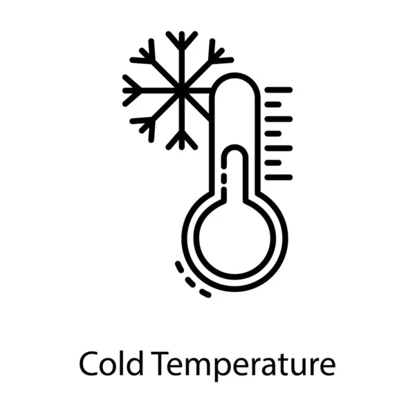 Fagyási Hőmérséklet Ikonja Vonaltervezése — Stock Vector
