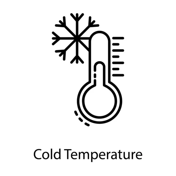 Icône Température Congélation Dans Conception Ligne — Image vectorielle