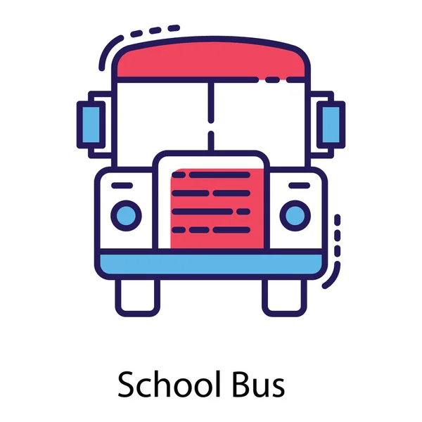 Schoolbus Icon Plat Ontwerp — Stockvector