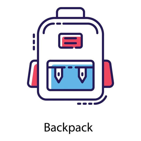 School Bag Flat Design Vector — Stock Vector