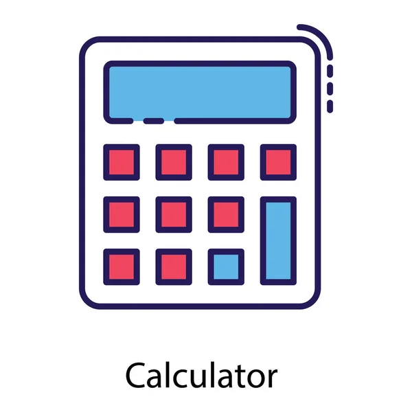 Rekenmachine Pictogram Platte Vector — Stockvector