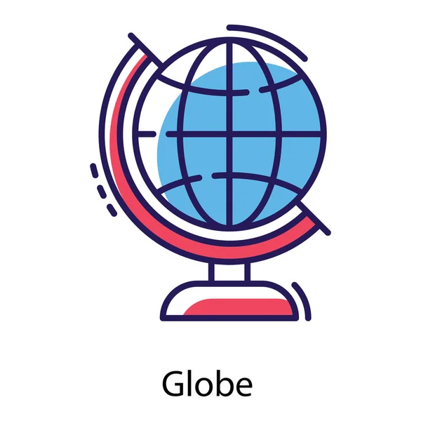 Icône Globe Terrestre Design Plat — Image vectorielle