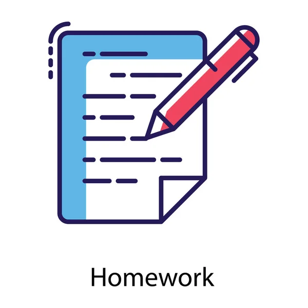 Homework Flat Icon Vector Design — Stock Vector