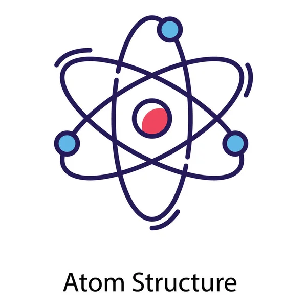 Conception Icône Plate Structure Atomique — Image vectorielle