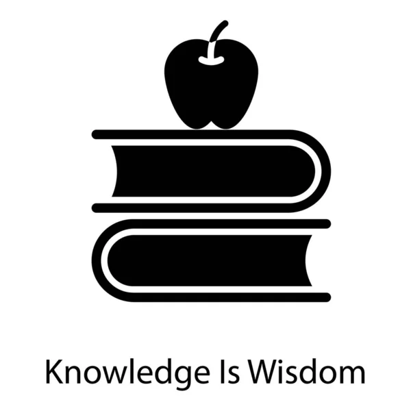 Ikonen För Kunskap Visdom Solid Vektor — Stock vektor