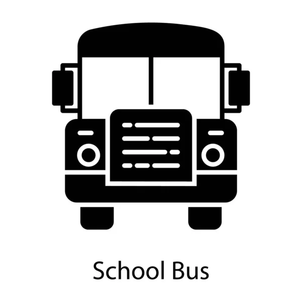 Icono Autobús Escolar Diseño Glifo — Vector de stock