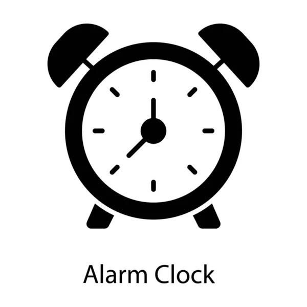 Reloj Despertador Diseño Sólido Vector — Vector de stock