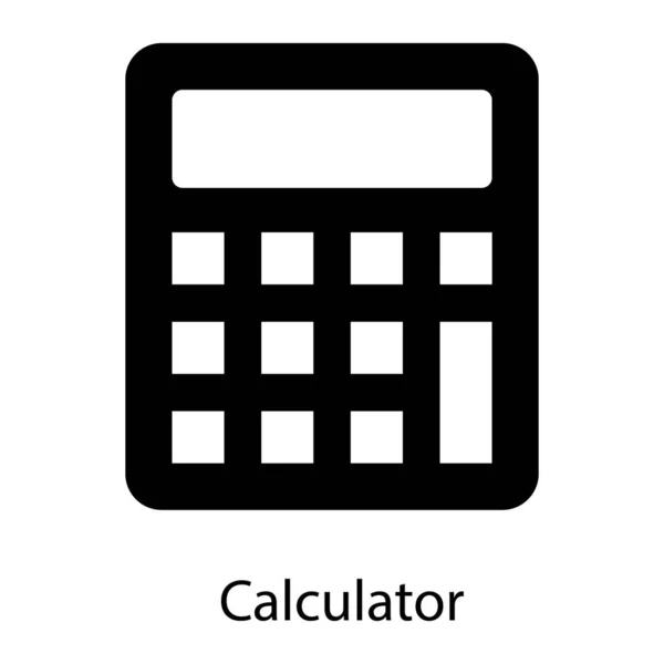 Icône Calculatrice Dans Comptabilité Vecteur Solide Calculs Calculatrice Papeterie Outil — Image vectorielle