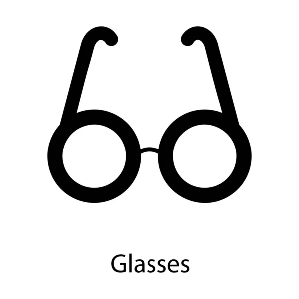 Óculos Leitura Vetor Ícone Sólido — Vetor de Stock