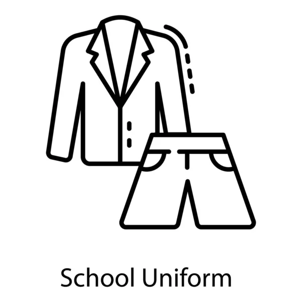 Scuola Linea Uniforme Icona Design — Vettoriale Stock