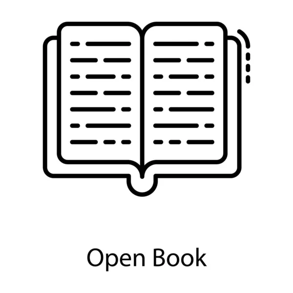 Open Boekpictogram Lijn Ontwerp — Stockvector