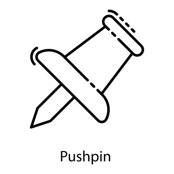 Push Pin Line Icon Vektor Design — Stockvektor
