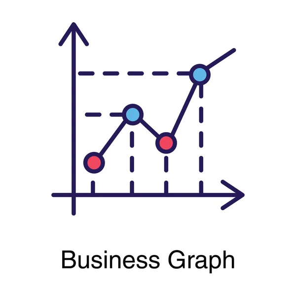 Gráfico Negócios Ícone Plano Infográfico — Vetor de Stock