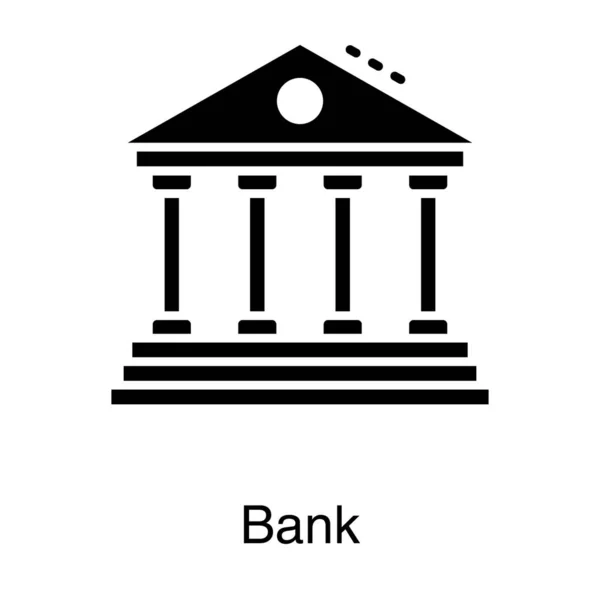 Icône Banque Design Solide — Image vectorielle