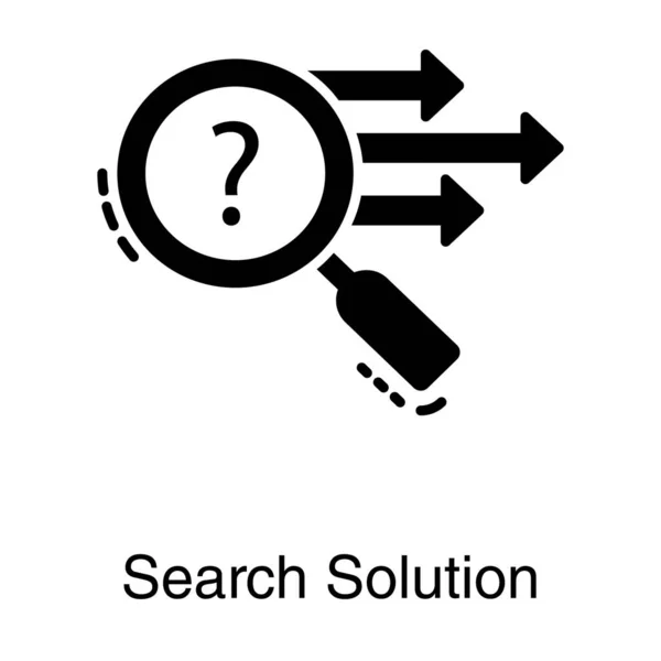 Icône Solution Recherche Vecteur Solide — Image vectorielle