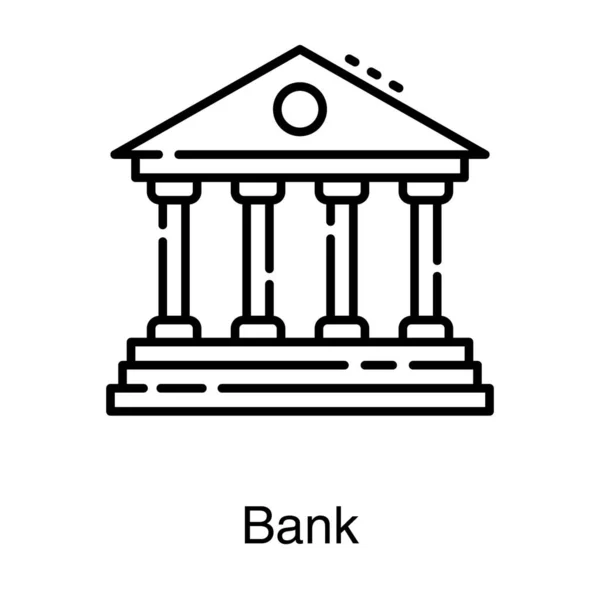 Bank Pictogram Lijn Ontwerp — Stockvector