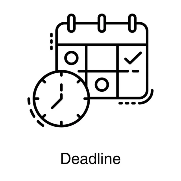 Icon Deadline Line Vector — Stock Vector