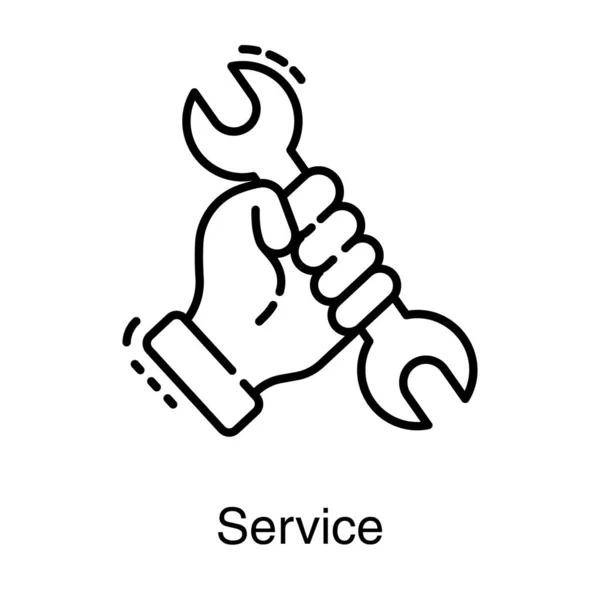 Vecteur Icône Ligne Service Technique — Image vectorielle