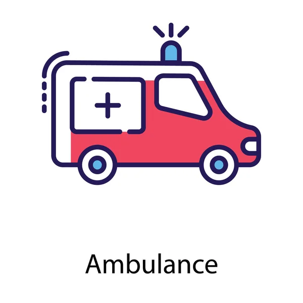 Tıbbi Ulaşım Ambulans Düz Vektör — Stok Vektör