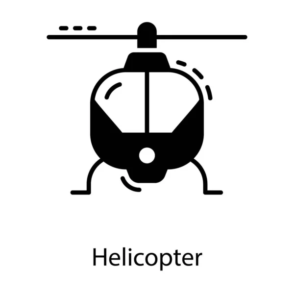 Ícone Helicóptero Design Glifo —  Vetores de Stock