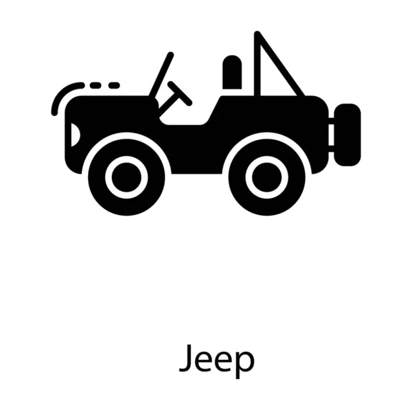 Jeep Auto Glyphen Symbol Vektor Design — Stockvektor