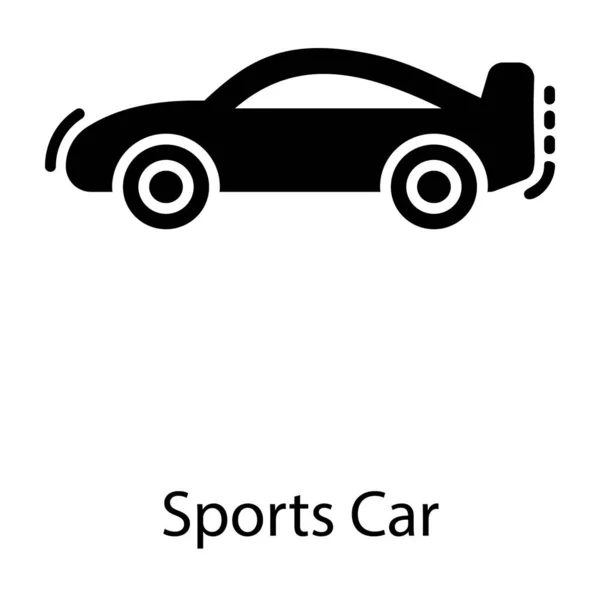 Ikon För Sportbil Glyph Design — Stock vektor