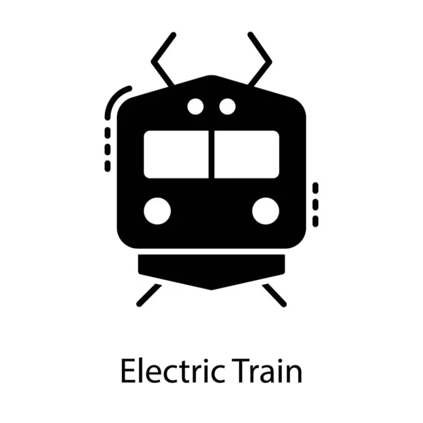 固体设计中的电动火车矢量 — 图库矢量图片