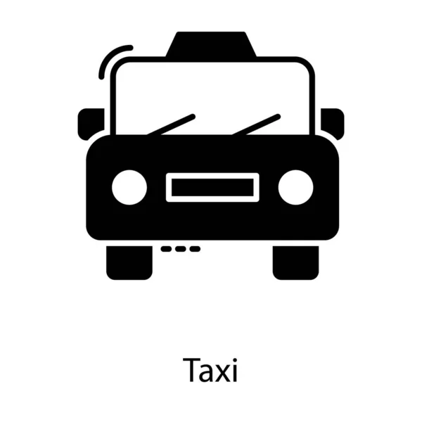 Icono Taxi Diseño Del Glifo — Vector de stock