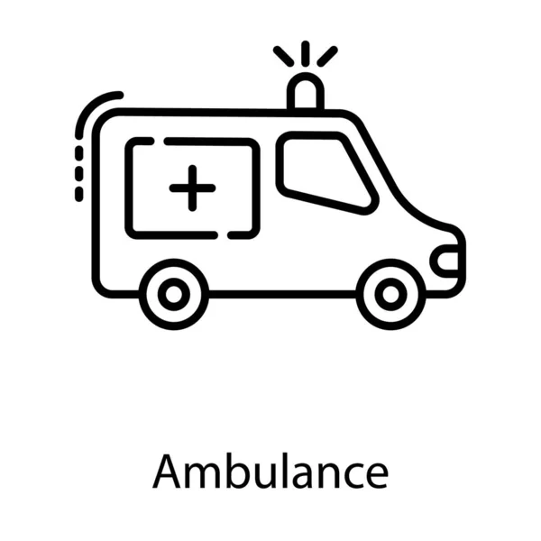 Medizinischer Transport Rettungswagen Linienvektor — Stockvektor