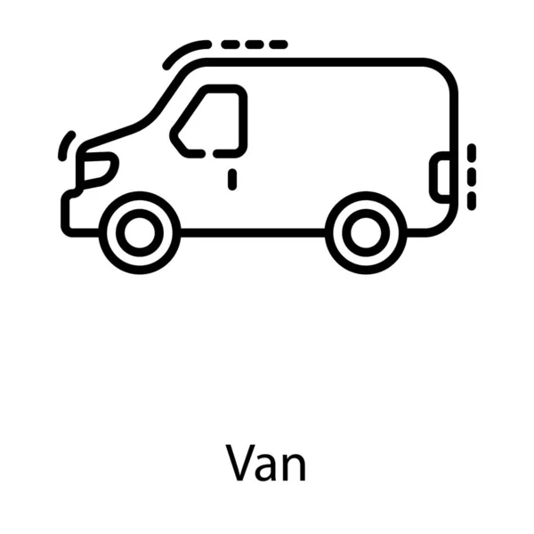 Icône Conception Ligne Van — Image vectorielle