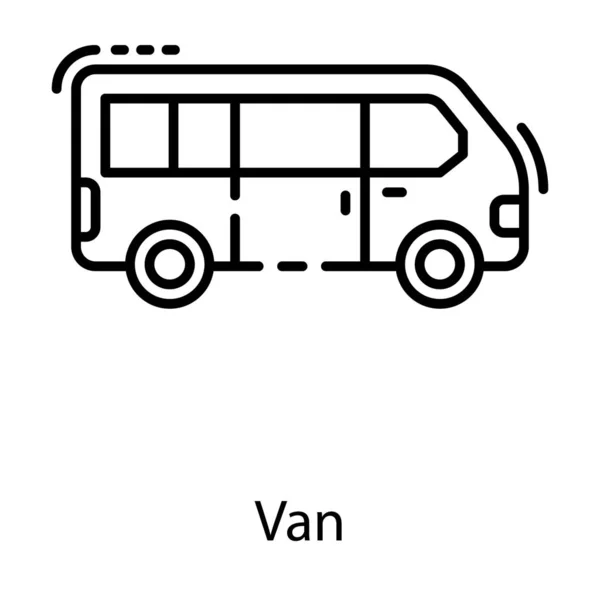 Icône Conception Ligne Van — Image vectorielle