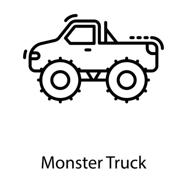 Projekt Wektora Linii Monster Truck Ikona — Wektor stockowy