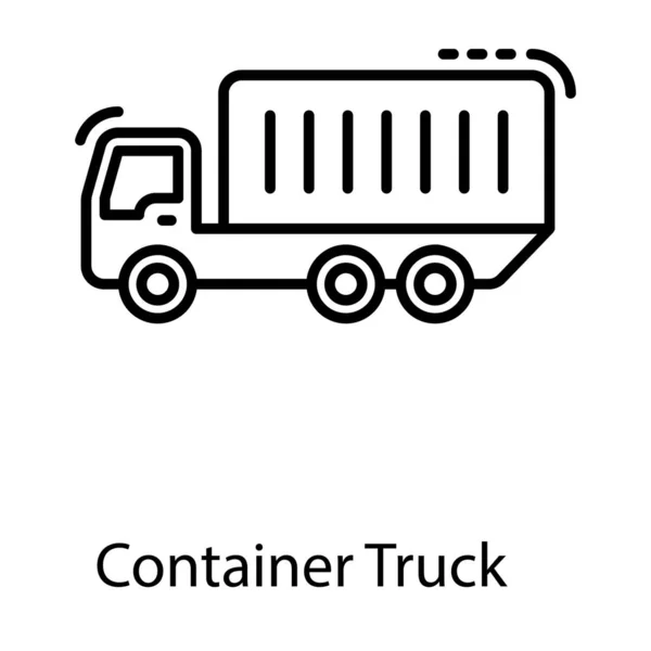 Symbol Des Liniendesigns Für Container Lkw — Stockvektor