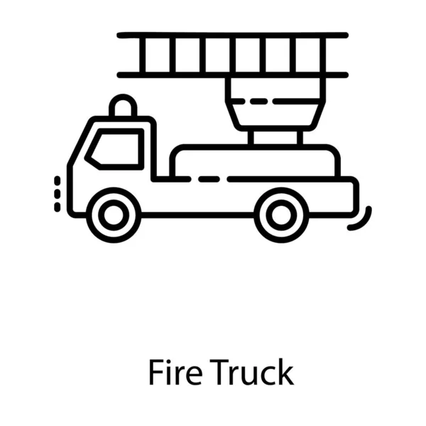 Ikone Des Linienbaus Für Feuerwehrfahrzeuge — Stockvektor