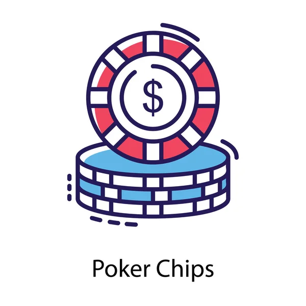 Vektor Für Pokerchips Flachem Design — Stockvektor