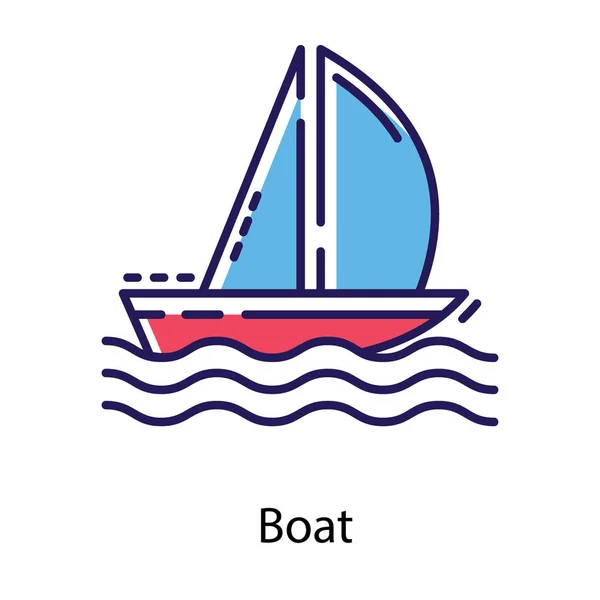 フラット設計の水上ボートベクトル — ストックベクタ