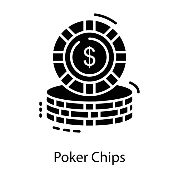 Vektor Für Pokerchips Solidem Design — Stockvektor