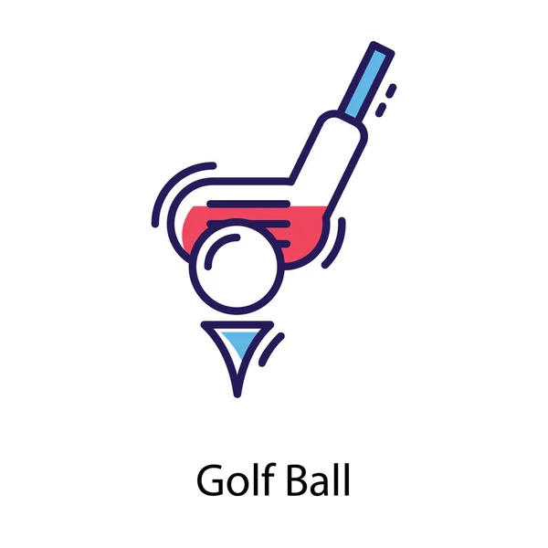 Golf Tee Icon Plat Ontwerp — Stockvector