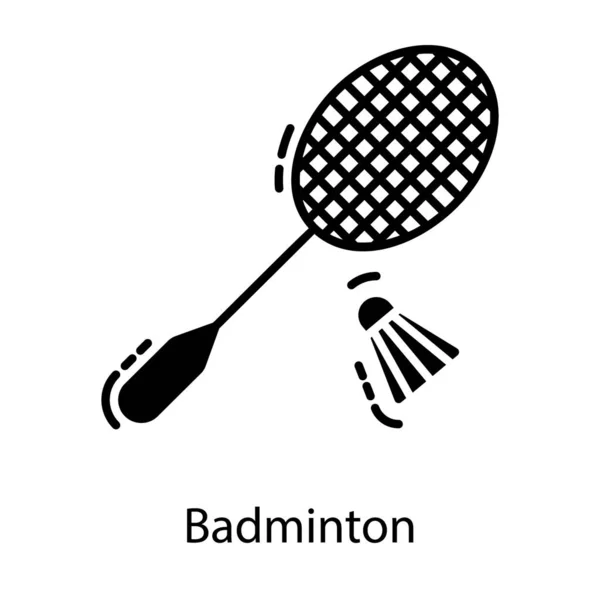 Badminton Vetor Raquete Design Sólido — Vetor de Stock