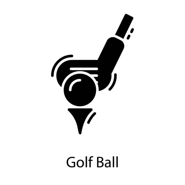 Ícone Golfe Tee Design Sólido — Vetor de Stock