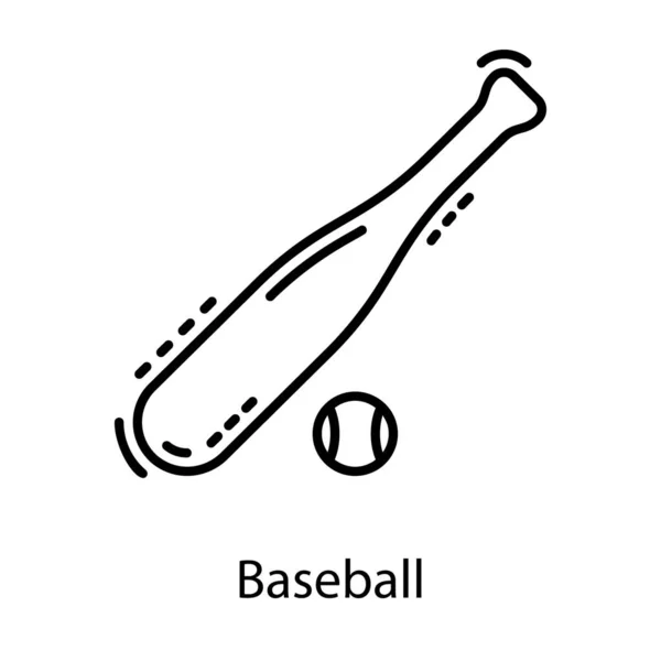 Вектор Бейсбольної Гри Лінійному Дизайні — стоковий вектор